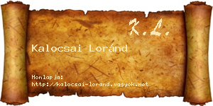 Kalocsai Loránd névjegykártya