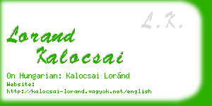 lorand kalocsai business card